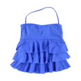 thumbnail image 2 of Top de baño Island Escape con volantes y cuello Halter para mujer Azul 8, 2 of 2