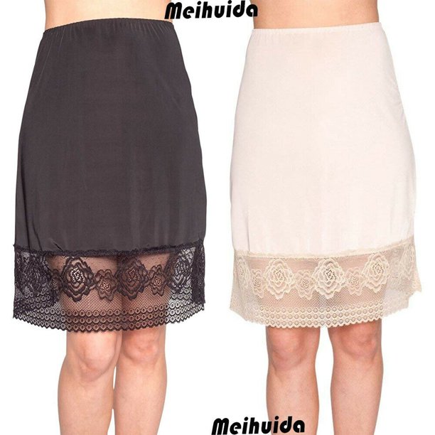 Meihuida Women Lace Slip Dress Skirt Extender ALine Half Slip Extend