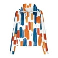 thumbnail image 2 of ZUKMRJPC Womens Oversized Sweatshirts Fall Fashion Colorful Print Quarter Zip Cropped Pullover Warm Fleece Long Sleeve Shirts Clothes, 2 of 5
