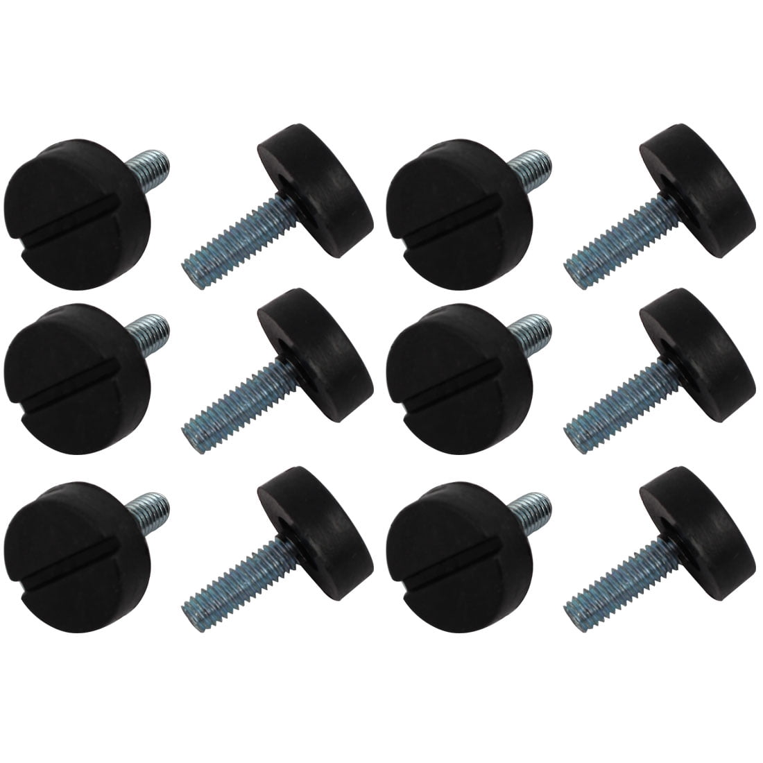 Unique BargainsM6x20mm Slotted Round Base Furniture Glide Adjustable Leveling Foot 12pcs