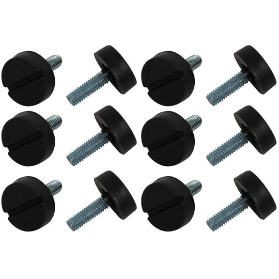 Unique Bargains M6x20mm Slotted Round Base Furniture Glide Adjustable Leveling Foot 12pcs