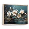 thumbnail image 2 of Designart "Spring Elegance White and Gold Flower Beauty I" Floral Framed Wall Art - Traditional White Flowers Hallway Framed Wall Art Decor, 2 of 6