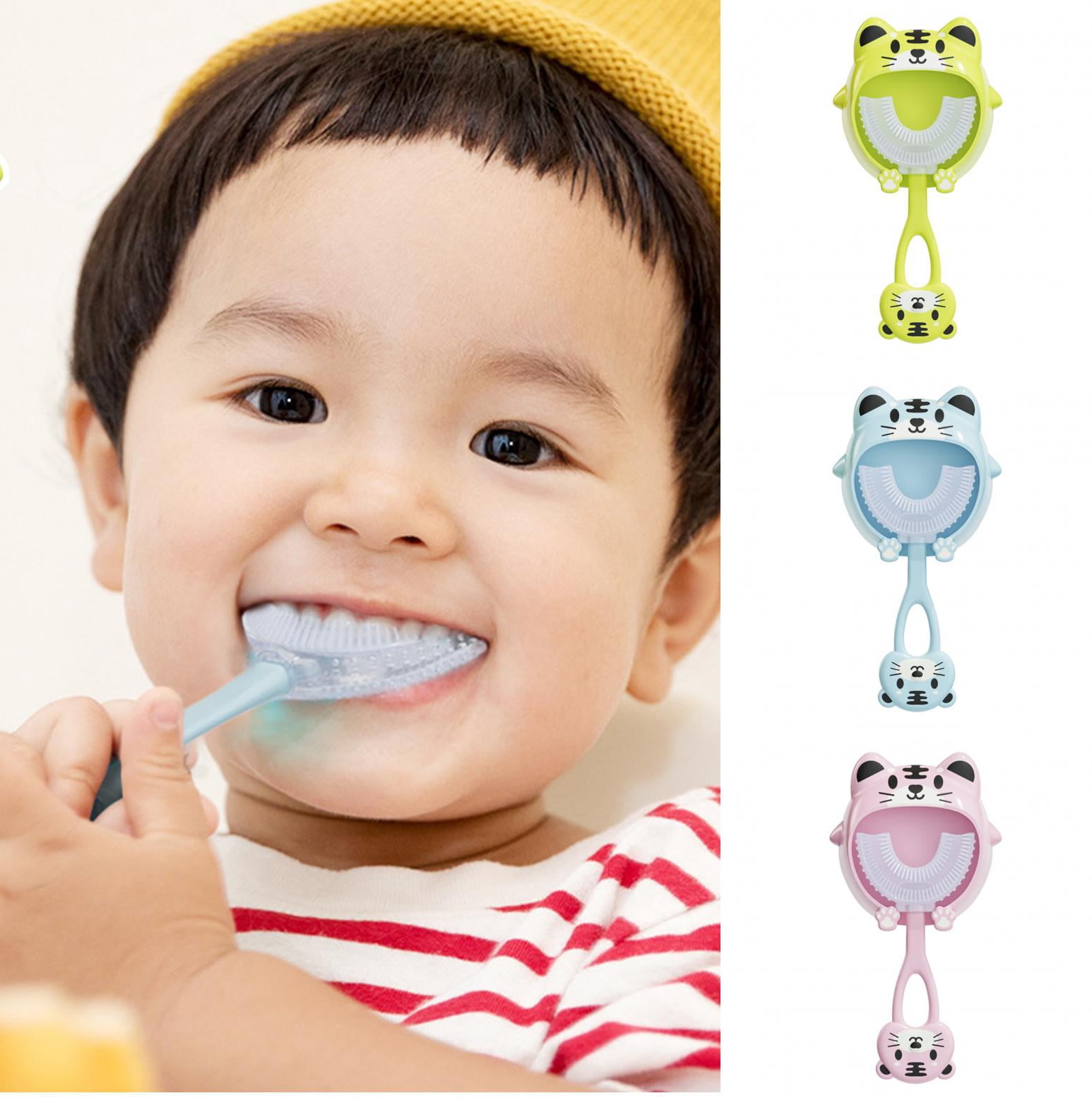 Shenmeida Kids U Shaped Toothbrush Cute Animal Shape Cute Silicone