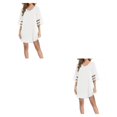 thumbnail image 3 of Qarigey Vestido informal para mujer, traje de baño que cubre hasta 3/4, manga de campana, empalme de malla, ropa de playa con cuello en V Type3 NO3, 3 of 6