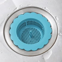 1pc Kitchen Disposable Mesh Sink Strainer Heavy Duty Basket Filter Trap, 1.18" H Mesh Metal Sink Strainer,for Kitchen Sink/Bathroom Bathtub Wash Basin Floor Shower Drain Balcony(Blue,3.54x1.97x1.18")