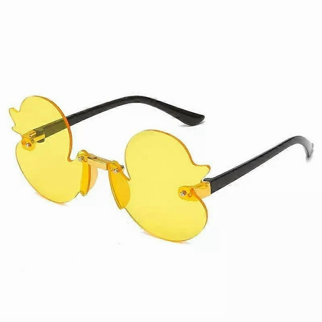 Fashion Children S Sunglass Rimless Cartoon Duck Shape Sunshade Anti-Ultraviolet Glasses Party Decorative Glasses For Child Kids
