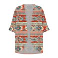 thumbnail image 4 of DailyTrove Women Ethnic Stripe Print Open Front Cardigan Casual 3/4 Sleeve Loose Cover Up, 4 of 5