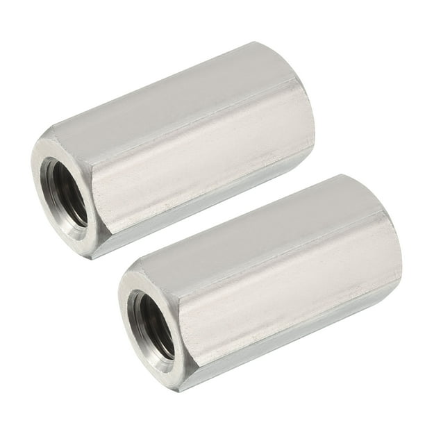 Uxcell M12x1.75Pitch 304 Stainless Steel Metric Hex Coupling Nut (2