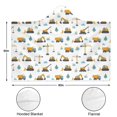 thumbnail image 3 of Wearable Blanket,Cartoon Construction Vehicles Clouds White Pattern Hooded Wearable Sherpa Blanket for Adults & Teens,Winter Poncho Shawl Wrap Cape Thick Warm,60"x80", 3 of 5