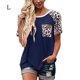 thumbnail image 1 of Minnieouse Camiseta de mujer Blusa de cuello Blusa Estampado Estampado Top de manga corta Prendas para la parte del cuerpo Azul oscuro L Minnieouse AP003189-21, 1 of 3