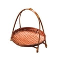 thumbnail image 3 of deevoka 2xBamboo Woven Fruit Basket Decor Bamboo Storage Basket for Kitchen Table Layer 21cmx22cm, 3 of 9