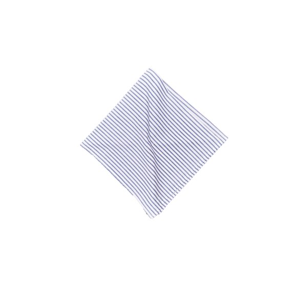 Navy Pin Stripe Square 100% Cotton Handwoven Cloth Napkins Set of 6