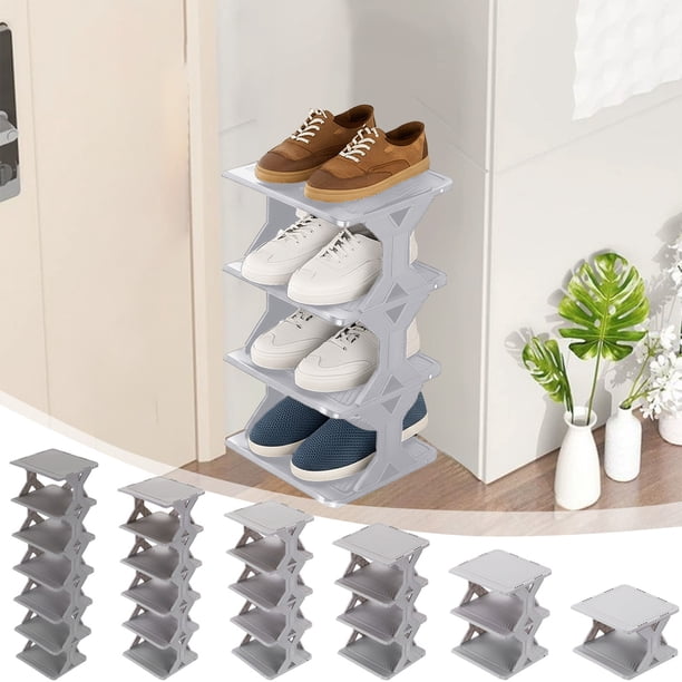 Zapatero (1 unidad), armario de plástico de 27 x 26 x 16,5 cm, organizador de niveles extraíble y lavable para entrada, armario o garaje.