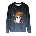 thumbnail image 4 of DOSUKRAI Halloween Sweatshirts for Women 2025 Cute Fall Oversized Crewneck Ghost Graphic Spooky Long Sleeve Funny Pullover Gray,L, 4 of 9