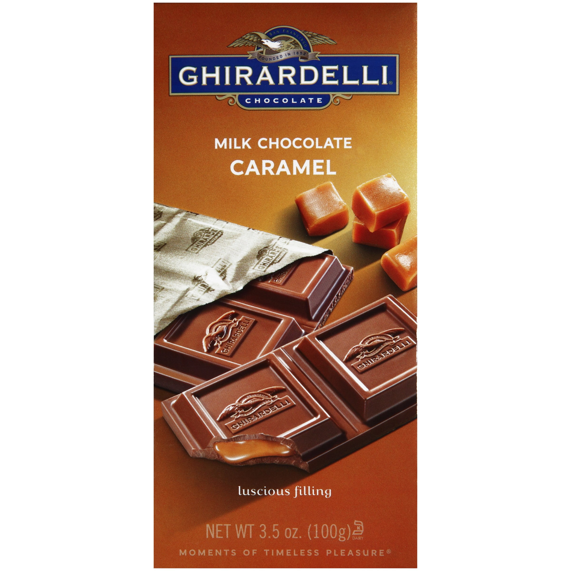 Ghirardelli Chocolate Milk Chocolate Caramel 3.5 oz. Box by Ghirardelli Chocolate Company