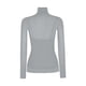 thumbnail image 5 of Top de manga larga de malla transparente con cuello alto falso para mujer - Elástico, blusa para combinar, informal/elegante, 5 of 6