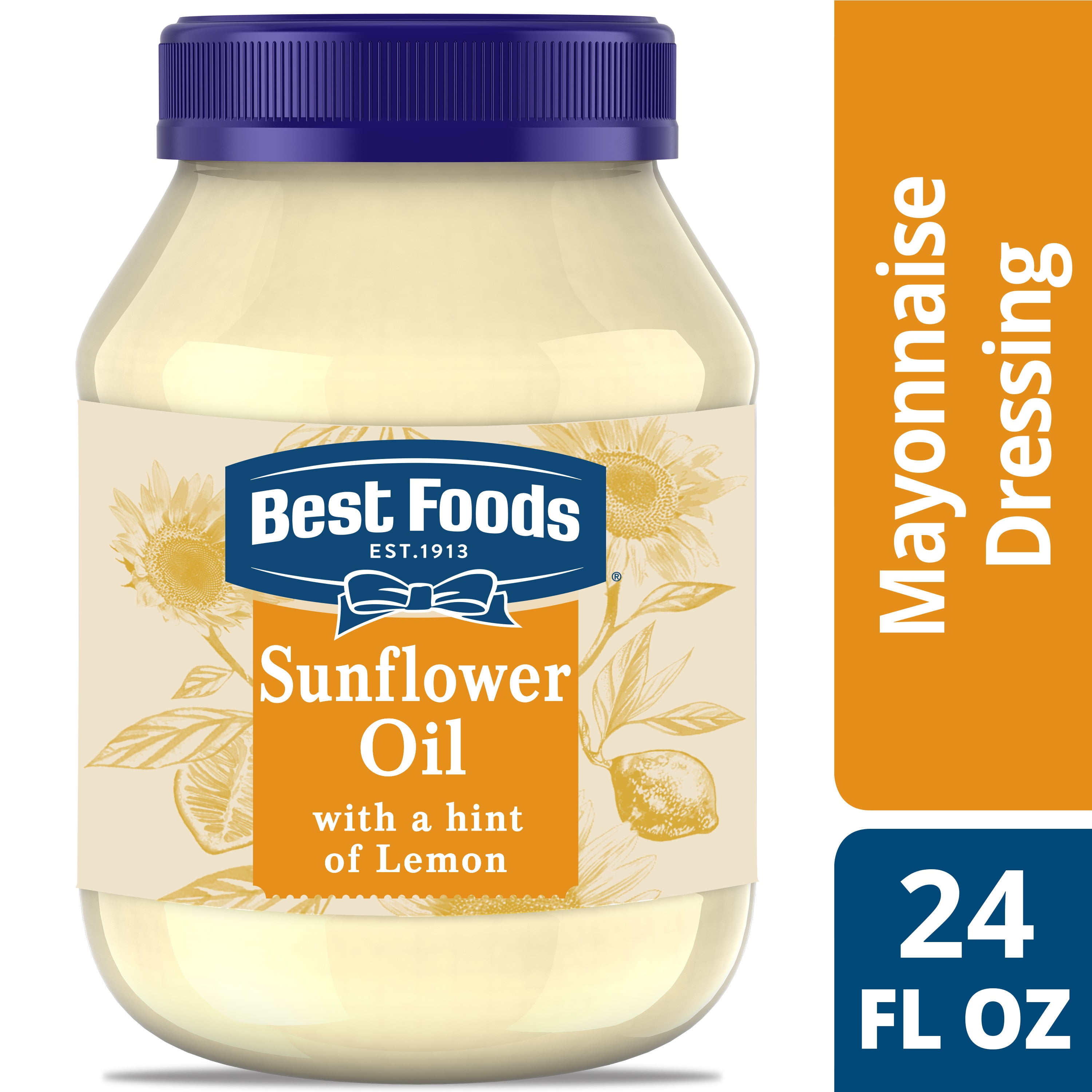 Best Foods Mayonnaise Dressing Sunflower Oil with a hint of Lemon 24 oz