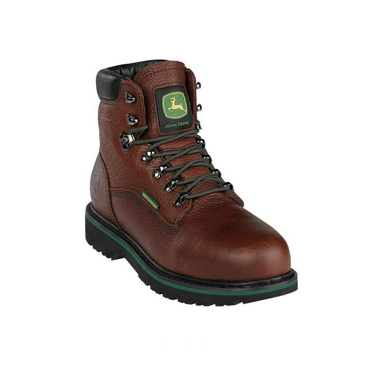 John Deere Work Boots Mens Steel Toe Waterproof Lacer Brown JD6383 Walmart