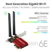 Fenvi PCE-AXE3000 WiFi 6E PCIe 5400M WiFi Card Tri-Band AX210 Network Card Desktop Wireless Adapter