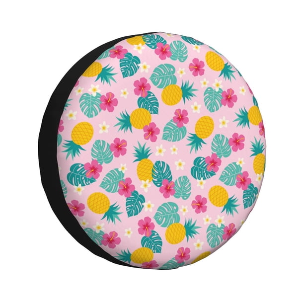 Balery Pineapple And Leaves Cubiertas para Neumáticos - Protector Resistente para Neumáticos de Camioneta, SUV, Remolque, Camper y RV-14 inch