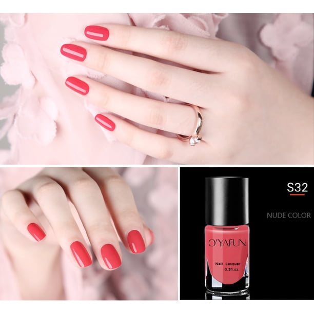 Esmalte de uñas nude, descascarillable, de secado rápido y sin horneado, 8 ml por uña.