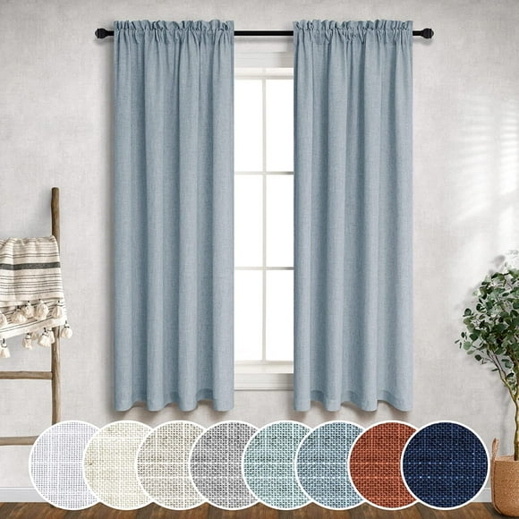 yubcxhop Rideaux Jaune Moutarde 54 Pouces de Longueur pour Chambre d'Enfants Ensemble de 2 Panneaux Poche de Tringle Décor d'Automne Chaud et Lumineux Filtrant la Lumière Semi-Transparent Lin Jaune Doré Rideau Doré pour Salon