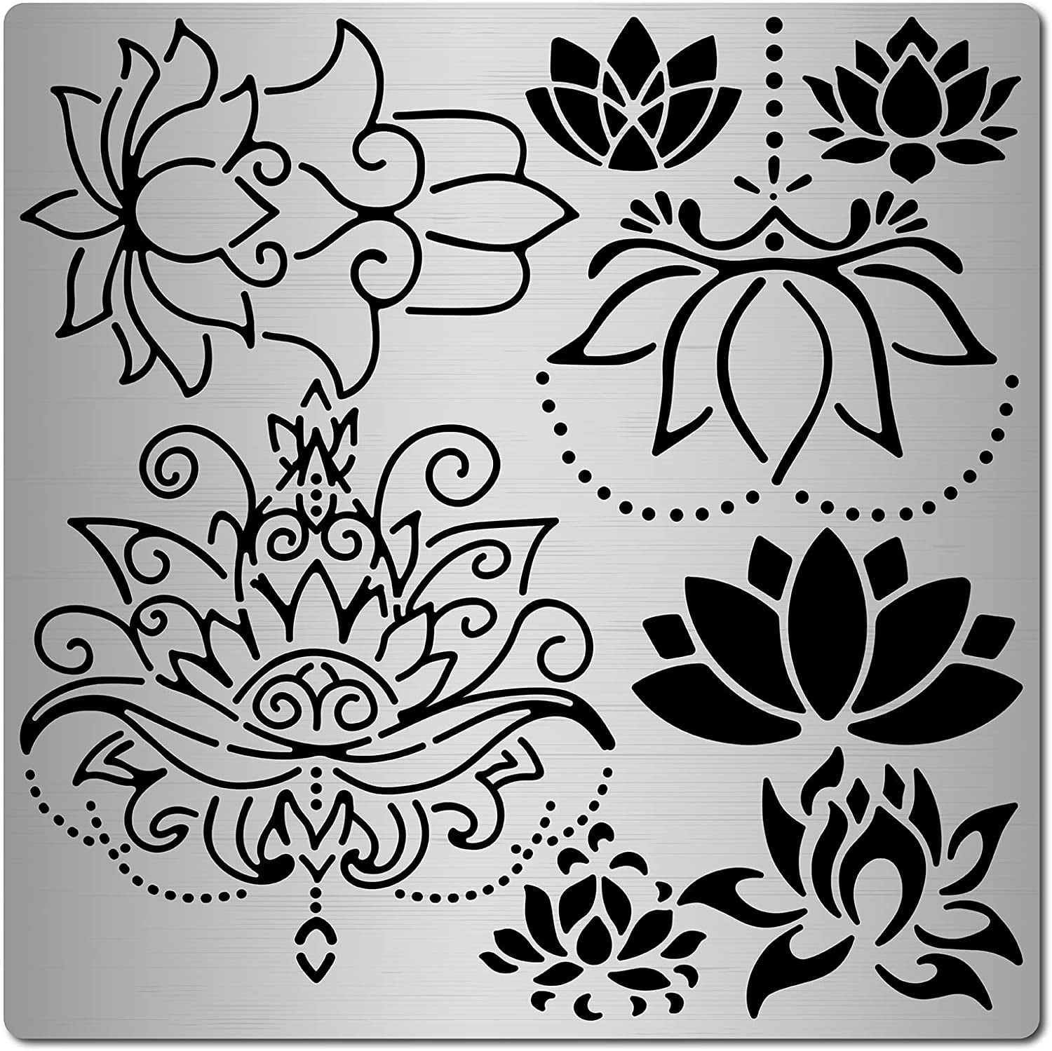 BENECREAT 4x7 Inch Metal Journal Stencils, Floral Vine, Cactus, Leaf Small  Stencil Template for Wood carving, Drawings and Woodburning, Engraving and  Scrapbooking Project 