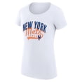 thumbnail image 2 of Women's G-III 4Her by Carl Banks  White New York Mets Filigree Team Fitted T-Shirt, 2 of 3