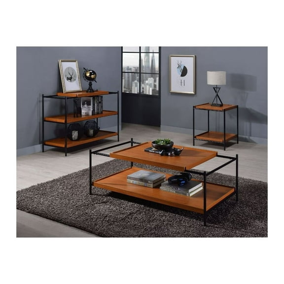 Acme Furniture Coffee Table, Honey Oak & Black 85675