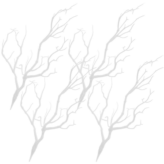 QIFULL 4Pcs White Artificial Tree Branch Decoration Plastic Twigs for Vase and Home Decor