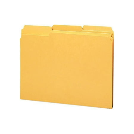 Smead 12234 File Folders, 1/3 Cut, Reinforced Top Tab, Letter, Goldenrod, 100/Box