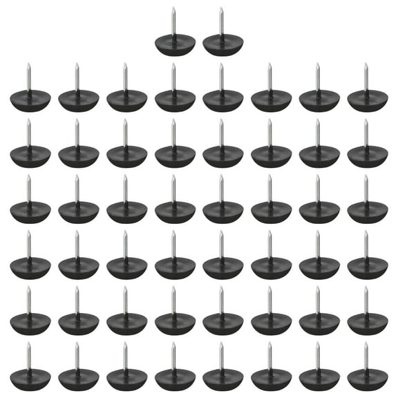 Uxcell Plastic Nail-On Furniture Glides 100Pcs 14.5mm Dia Table Chair Sofa Leg Floor Protectors Black