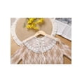 thumbnail image 5 of INSPIRE CHIC Detachable Fake Collar, Semi-Sheer Embroidery Mini Cape Neck Ruff for Blouse White-1(Back Slit), 5 of 5