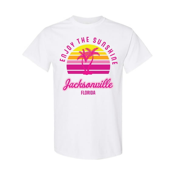Inktastic Summer Enjoy the Sunshine Jacksonville Florida in Pink T-Shirt