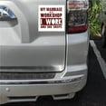thumbnail image 2 of DistinctInk Custom Bumper Sticker - 10" x 10" Decorative Decal - White Background - Marriage is Workshop - I Work She Shops, 2 of 2