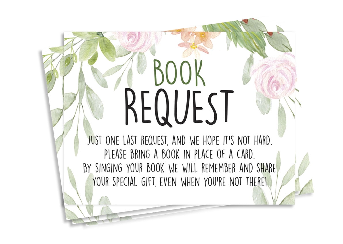 Inkdotpot 30Floral Gender Neutral Baby Shower Book Request Cards Bring A Book Instead Of A Card Baby Shower Invitations Inserts Games