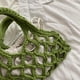 thumbnail image 5 of Bolsa A Cuestas Nuevo Bolso de paja de hilo de algodón Lindo para mujeres / niñas Mini Bolso con asa superior (verde), 5 of 9