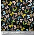 thumbnail image 2 of Soimoi Black Rayon Crepe Fabric Colorful Butterfly Printed Craft Fabric by the Yard 46 Inch Wide, 2 of 5