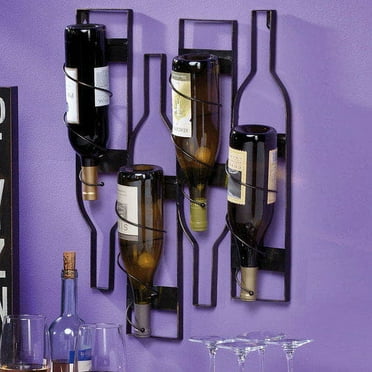 Metal Wall Wine Holder, 4 Bottles