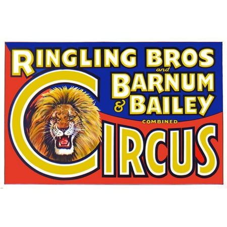 Ringling Brothers Barnum & Bailey Circus Poster Roaring Lion Mane (Best Seats For Ringling Brothers Circus)