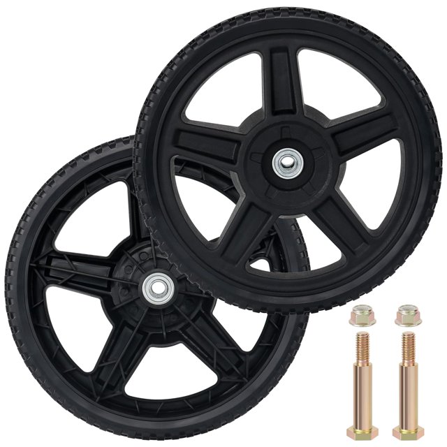 CheeMuii 12 Inch Lawn Mower Wheels 2 Pack 12" Push Lawn Mower Wheels with Bolts and Lock Nuts Kit Fit for Most Standard push Lawn