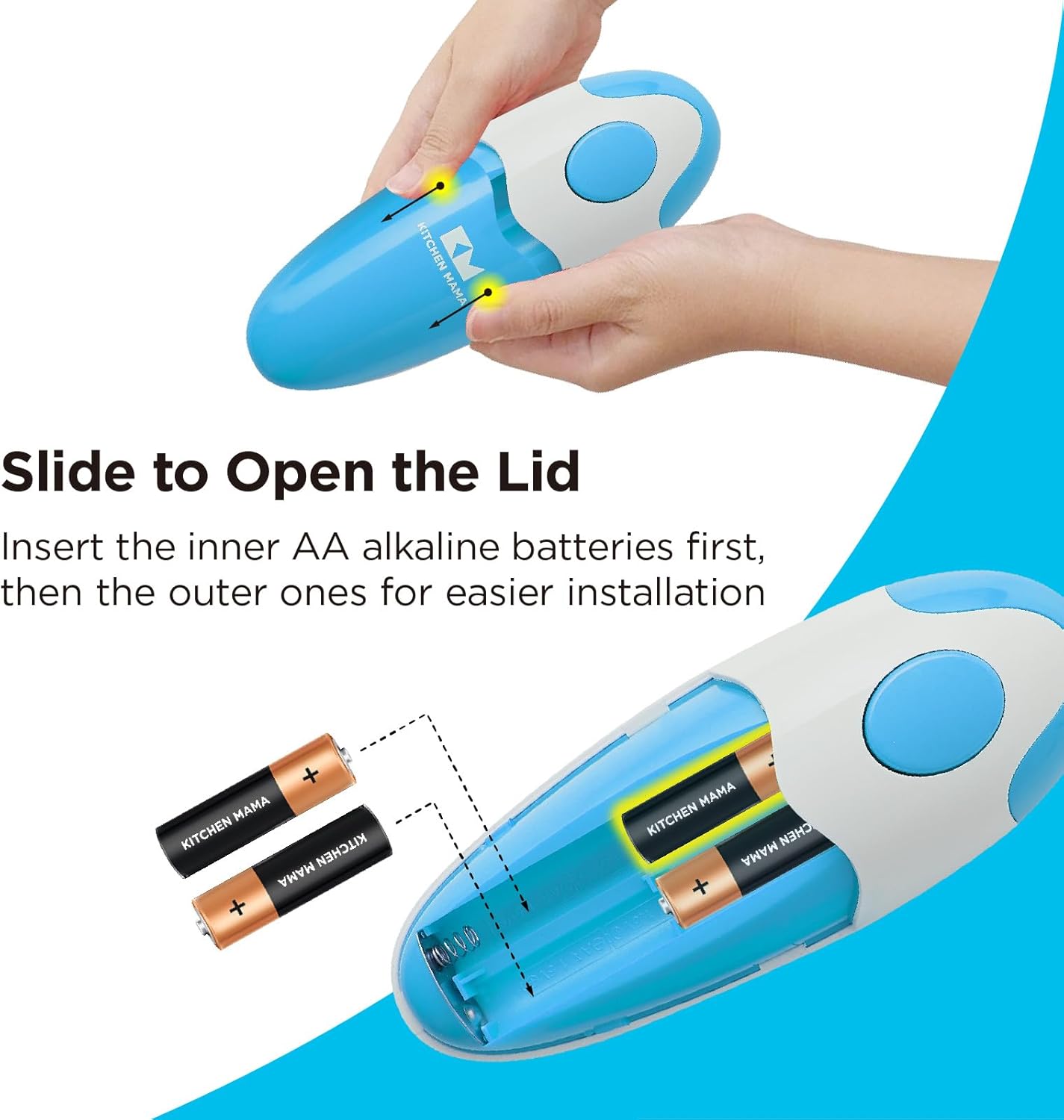 Kitchen Mama Handheld Electric Can Opener, Sky Blue photo 8