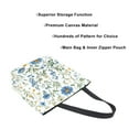 thumbnail image 3 of FORMRS Womens Canvas Tote Bag with Zipper Inner Pocket Shoulder Handbag, Blue Floral, 3 of 7