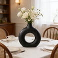 thumbnail image 6 of Cevemin Black Plastic Vase - Non-Fragile Decorative Art Tabletop Vase with Hollow Design and Matte Finish for Wedding, Home, Office Decor and Bookshelf, 6 of 6