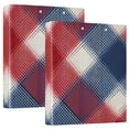 thumbnail image 2 of Hard Shell Ring Binder With Clip Holds 200 Sheets Office Home Organization Red White Tartan Pattern, 2 of 10