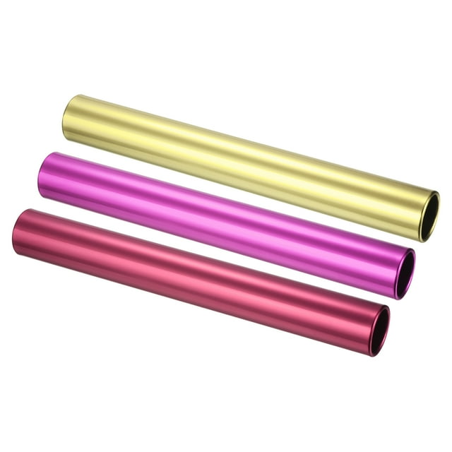 Unique Bargains Relay Track Batons Aluminum Alloy Tube Athletics Stick Gold, Pink, Red 3 Pack