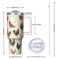 thumbnail image 2 of 1pc chicken 40oz Tumbler with Straw & Handle - Insulated Stainless Steel Cup | Holiday Gift for Man Women (Christmas, Valentine's, Birthday), 2 of 7