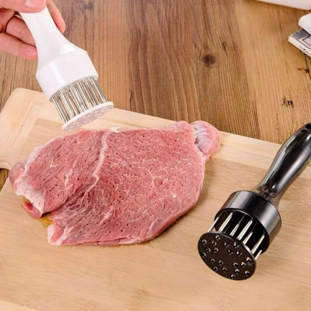 Filete casero tendón roto carne tierna aguja Chuleta de cerdo alas de pollo aguja de pino golpe Martillo de carne perforador de acero inoxidable tapón de piel de cerdo
