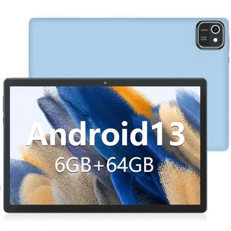 2025 New Android 13.0, 10-inch Android Tablet, 4+64GB Storage, Support for Storage Expansion Up to 512GB, Tablet, IPS HD Touch Screen, with GPS, WIFI, 6000mAh Battery, with Screen Protector