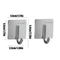 thumbnail image 3 of Stainless Steel Wall Hooks 2-Pack | Strong Adhesive Towel & Clothes Hooks for Kitchen Bathroom | No Drill Installation | Rust-Resistant Home Organization, 3 of 6